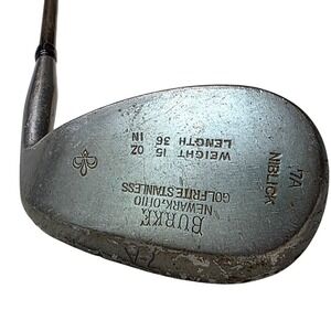 Vintage Burke Golfrite Stainless 7A Niblick Golf Club Wedge Newark 36in 15oz